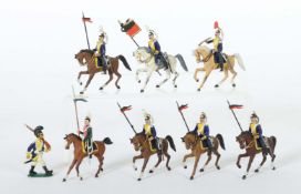 8 vollplastische Zinnfiguren wohl
