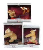 3 Replikas Steiff, Wiwag m. Affe 1914,