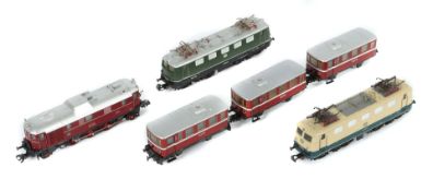 3 x E-Lok, 1 x Triebwagen-Set Märklin,