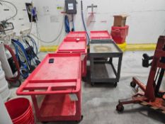 (5) Uline Plastic Rolling Carts