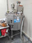 100 Gallon Stainless Steel Mix Tank with Bottom & Side Scrape