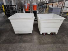 (2) Rolling Plastic Ingredient Totes