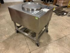 Stainless Steel hopper bin with lid on Casters