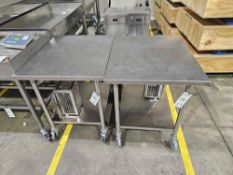 (2] Stainless Steel Prep Tables on Casters