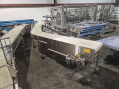 246 Inch Long By 18 Inch Wide Curved Plastic Mat-Top Conveyor With Casters