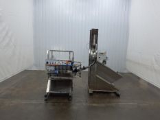 E-PAK Machinery Stainless Steel Inline 8 Spindle Capper with Cleated Incline Conveyor