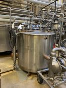 500 Gallon Stainless Steel Single Wall Holding Tank With (2) CIP Balls