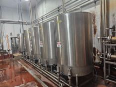 Sani-Matic Central CIP System With (4) 700 Gallon Stainless Steel Tanks And Heat Exchanger