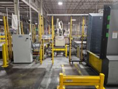 Okura A1600V Articulated Robot Palletizer w/ All Related Conveyance and Controls