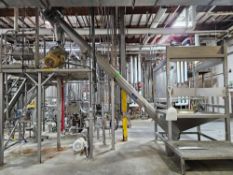 Stainless Steel Incline Auger Conveyor w/ Infeed Hopper
