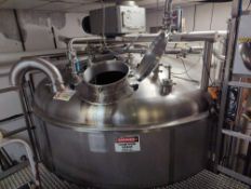 Walker 6000 Gallon Stainless Steel Conical bottom Mixing Tank
