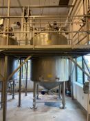 Walker 1,300 Gallon Jacketed Conical Bottom Stainless Steel Tank