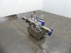 Stainless Steel Wraparound Labeler with 4 Inch Wide x 78 Inch Long Conveyor