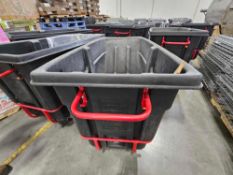 Six Rubbermaid Tilt Carts