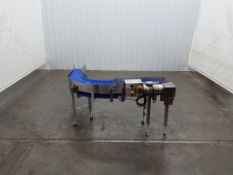 Cryovac 90° Left Turn Blue Plastic Mat Top Conveyor With 1.5 Horsepower Washdown Motor