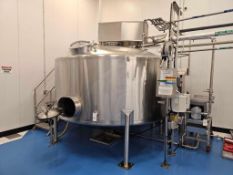 G&F Manufacturing 2500 Gallon Stainless Steel Mixing Tank With Dome Top And Bottom And Mezzanine