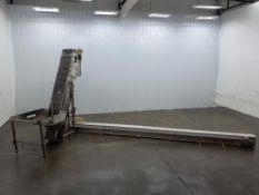 Fleetwood Elevating Conveyor With Hopper And Overhead Cross Belt Conveyor