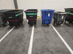 lot of 4 plastic carts on wheels