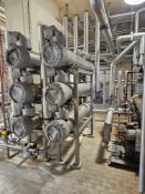 Skid of 5 Enerquip Tube and Shell Heat Exchangers