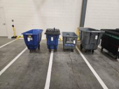 lot of 4 plastic carts on wheels