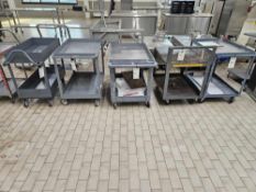 lot of 5 carts on wheels