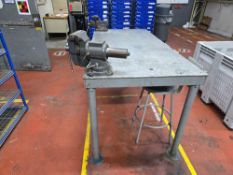 Table with 2 Bench Vises
