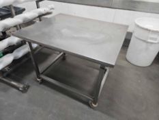 Stainless Steel Prep Table on casters
