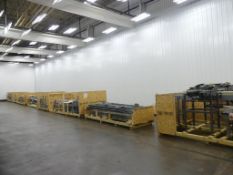 Multiple Sections of Painted Base Conveyor Frames