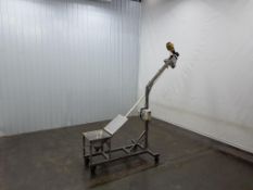 Hapman 96 Inch Long Stainless Steel Auger Conveyor With .5 Hp Motor And Flat Style Screw