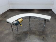 Mat Top Plastic Belt 90° Left Turn Conveyor On Stainless Steel Frame