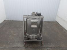 125 Gallon Stainless Steel Mix Tank Bottom Jacketed With Paddle Mixer Agitation