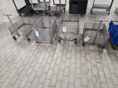lot of 4 metal carts on wheels
