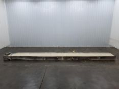 Suspended Incline Plastic Mat-Top Conveyor w/ Declined Outfeed