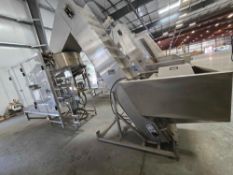 New England Packaging Unscrambler with Cap Elevator Conveyor