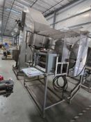 New England Packaging Unscrambler with Cap Elevator Conveyor