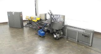 Langen B1 O/L Automatic Horizontal Glue Cartoner w 12 Inch Centers & Overhead Squaring