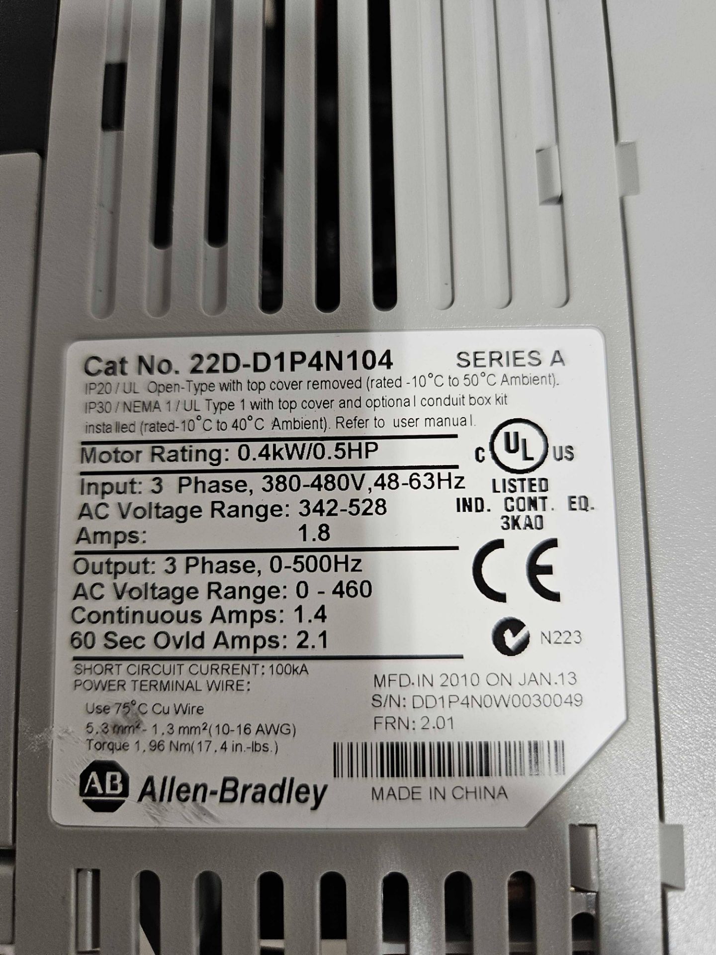 Lot of 6 Allen-Bradley PowerFlex 525 & PowerFlex 40 AC Drive - Image 9 of 11