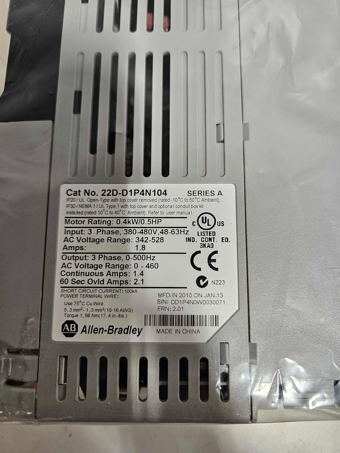 Lot of 6 Allen-Bradley PowerFlex 525 & PowerFlex 40 AC Drive - Image 8 of 11