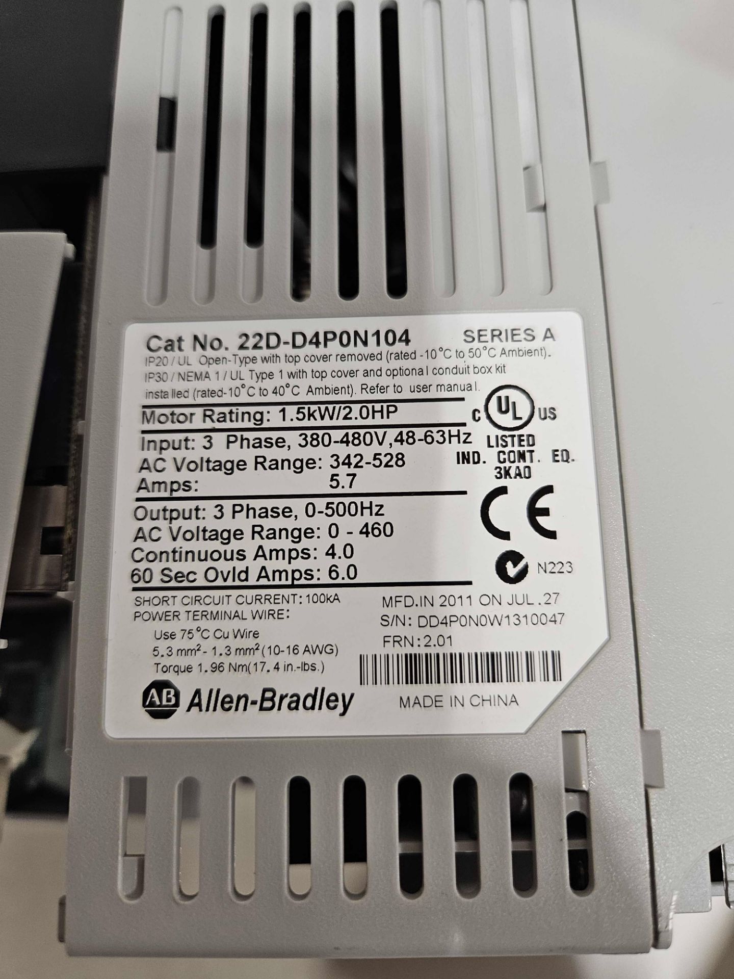 Lot of 6 Allen-Bradley PowerFlex 525 & PowerFlex 40 AC Drive - Image 10 of 11