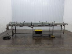 Four Lane 0.25 HP Right Flow Plastic Mat-Top Conveyor