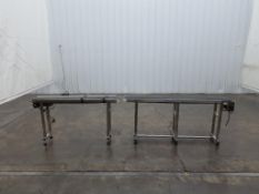 Lot Of Two 7.5-inch W Stainless Steel Smooth Belt Conveyors