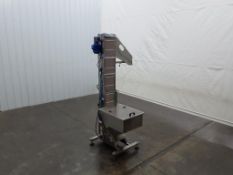 Stainless Steel Elevating Conveyor With Waterfall Discharge And Hopper