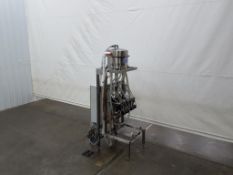 EPak Machinery 6 Head Inline Liquid Gravity Filler with Holding Tank
