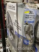 Comfort Zone 30in. Wall Mounted Fan