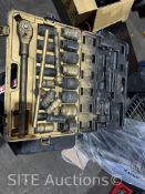 Large Socket Set w/ Ratchet Wrench