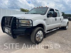 2005 Ford F450 SD Dually Crew Cab Flatbed Truck