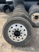 Qty of 12 Aluminum wheels with 285/75 R24.5 tires