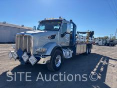 2015 Peterbilt 567 T/A Flatbed Truck With Crane