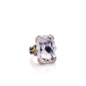 Konstantino Two-Tone Size 7 Crystal Ring With Corundum Accents