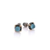 Konstantino Two-Tone Delos Collection Aquamarine Stud Earrings